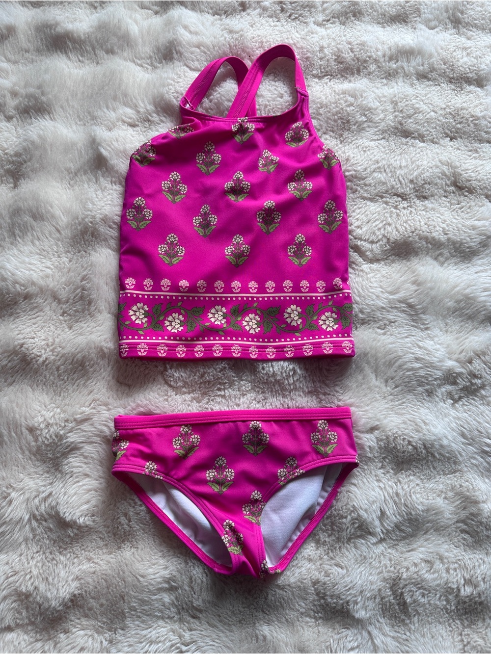 Mini Boden Pink Floral Swim Tankini